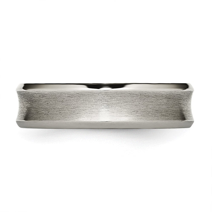 Buy Stylish 6mm Brushed & Polished Titanium Chisel Beveled Edge Band-3