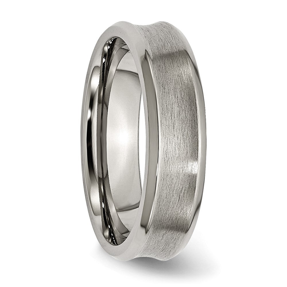 Buy Stylish 6mm Brushed Titanium Chisel Beveled Edge Band - Affordable Luxury