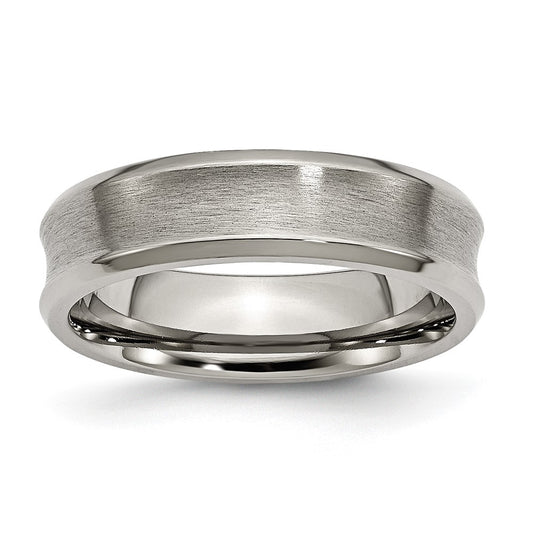 Buy Exclusive 6mm Chiseled Titanium Ring - Stylish Brushed & Polished Finish