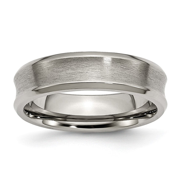 6mm Chiseled Titanium Beveled Edge Ring - Brushed Polished