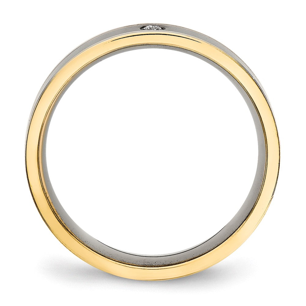 Buy Exclusive 5mm Chisel Titanium Polished Yellow IP-Plated Comfort Fit Band