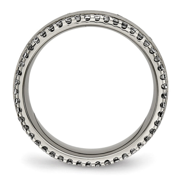 Chisel Titanium 6.5mm Polished Band with CZ Accents