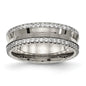 Buy Exclusive Chisel Titanium Polished 6.5mm Concave Band with CZ Accents-3