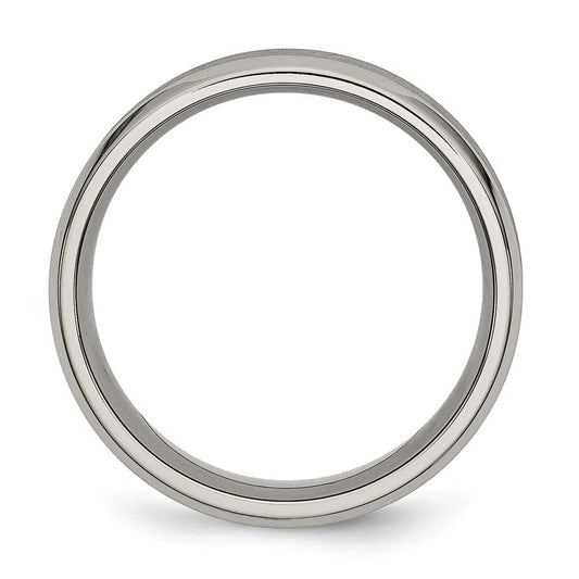 Buy Stylish 8mm Brushed & Polished Titanium Chisel Ring - Luxury Design