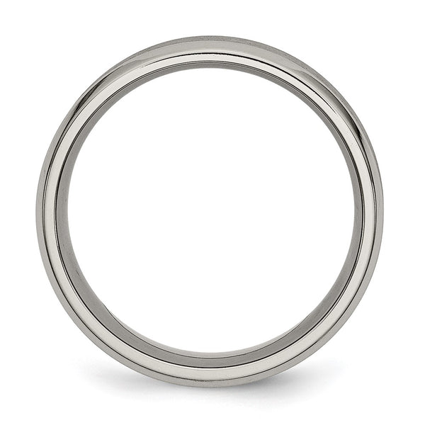 Titanium Chisel 8mm Concave Beveled Edge Ring