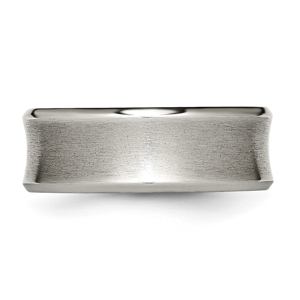 Buy Luxury Titanium Chisel 8mm Concave Beveled Edge Ring - Stylish & Durable