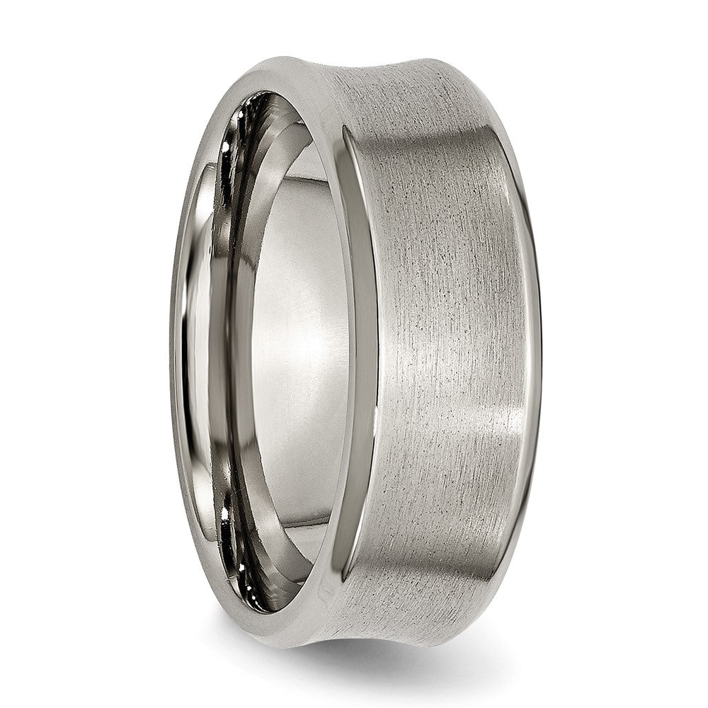 Buy Stylish 8mm Brushed & Polished Titanium Chisel Ring - Luxury Design