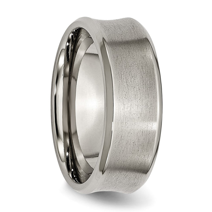 Buy Stylish 8mm Brushed & Polished Titanium Chisel Ring - Luxury Design-4
