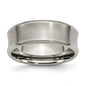Buy Stylish 8mm Brushed & Polished Titanium Chisel Ring - Luxury Design-1