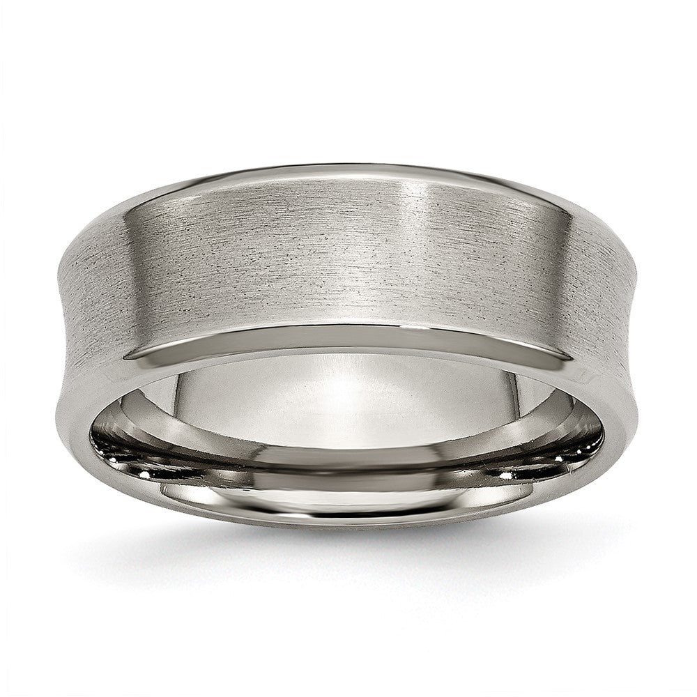 Buy Luxury Titanium Chisel 8mm Concave Beveled Edge Ring - Stylish & Durable