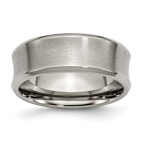 Titanium Chisel 8mm Concave Beveled Edge Ring