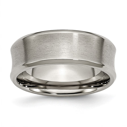 Buy Luxury Titanium Chisel 8mm Concave Beveled Edge Ring - Stylish & Durable
