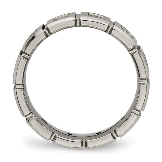 Exclusive Chiseled Titanium Band 5mm - Stylish Brushed & Polished Finish