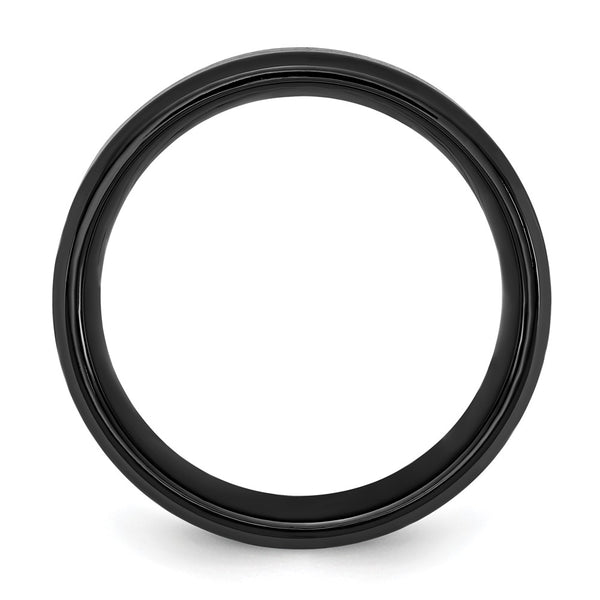 8mm Black Titanium Ring with Carbon Fiber Inlay