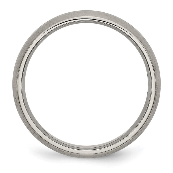 6mm Grooved Chisel Band in Brushed Titanium