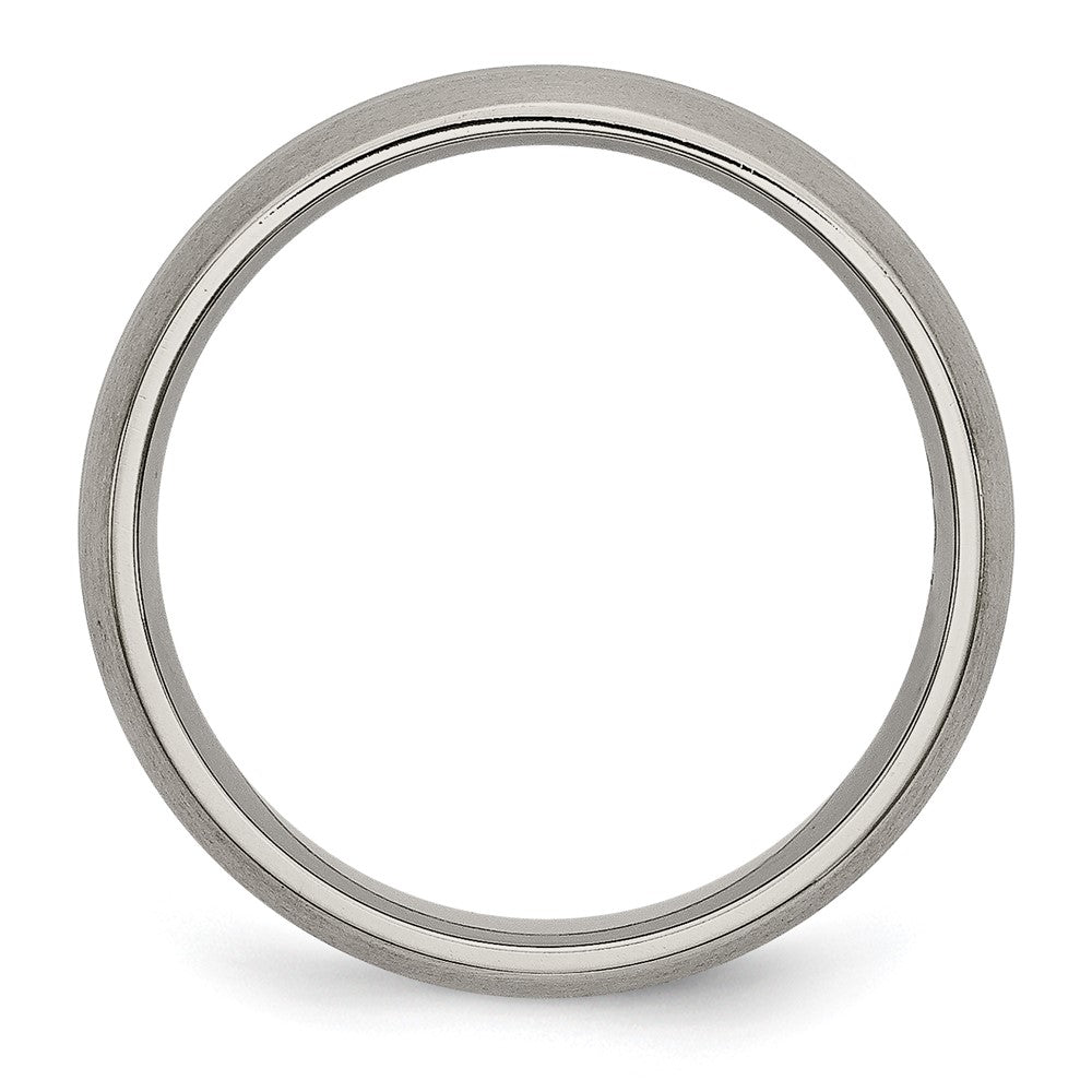 Buy Stylish 6mm Brushed Titanium Grooved Chisel Band - Luxury & Value!