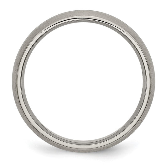 Buy Stylish 6mm Brushed Titanium Grooved Chisel Band - Luxury & Value!