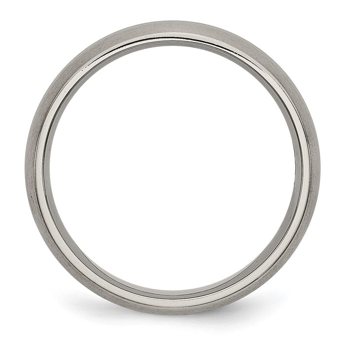 Buy Stylish 6mm Brushed Titanium Grooved Chisel Band - Luxury & Value!-2