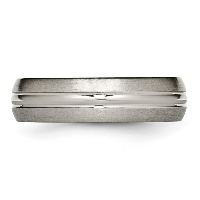 Buy Stylish 6mm Grooved Brushed Titanium Band - Luxury and Quality Combined-3