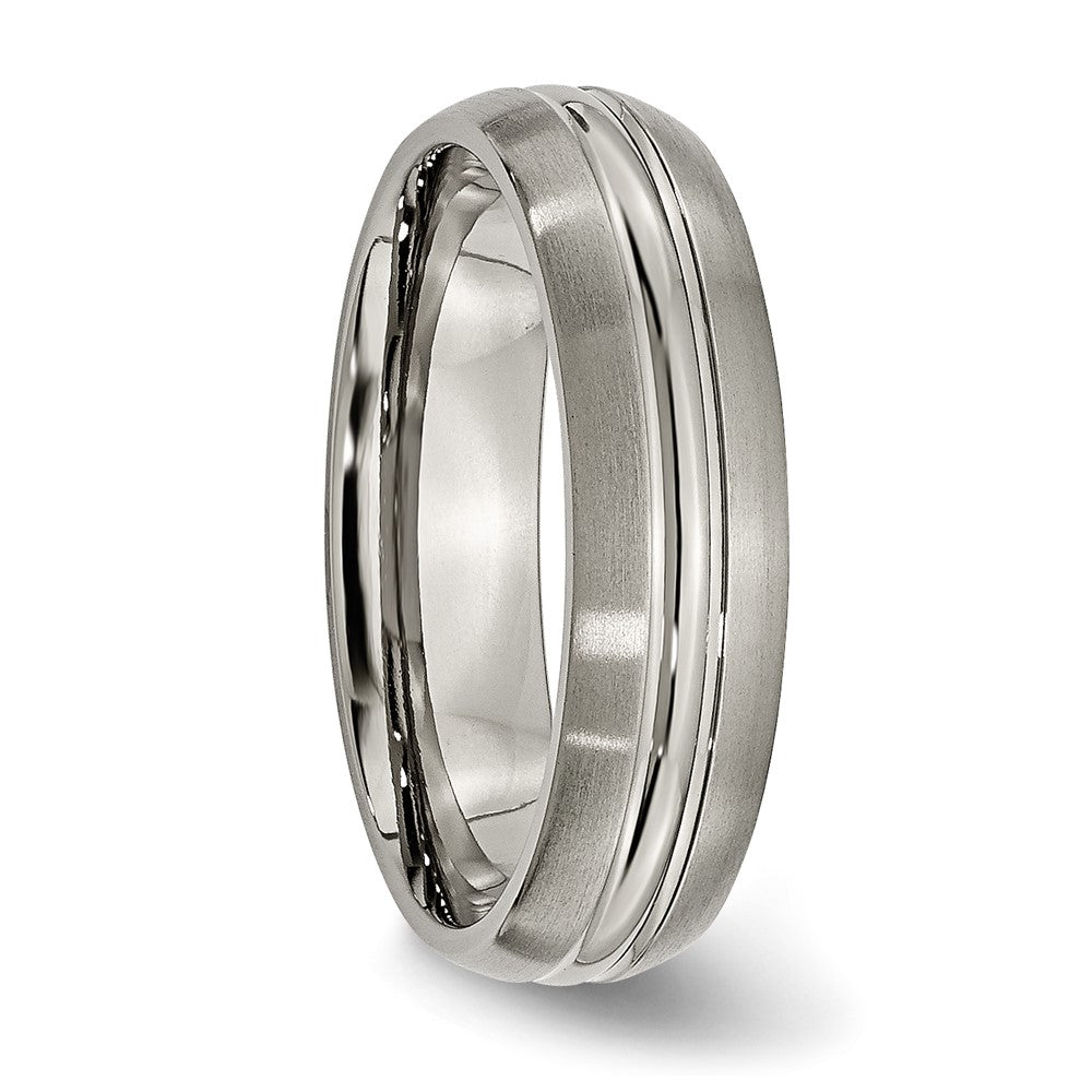 Buy Stylish 6mm Grooved Brushed Titanium Band - Luxury and Quality Combined