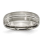 Buy Stylish Brushed Titanium 6mm Grooved Chisel Band - Luxury Value Ring-4