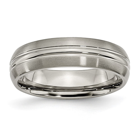 Buy Stylish 6mm Grooved Brushed Titanium Band - Luxury and Quality Combined