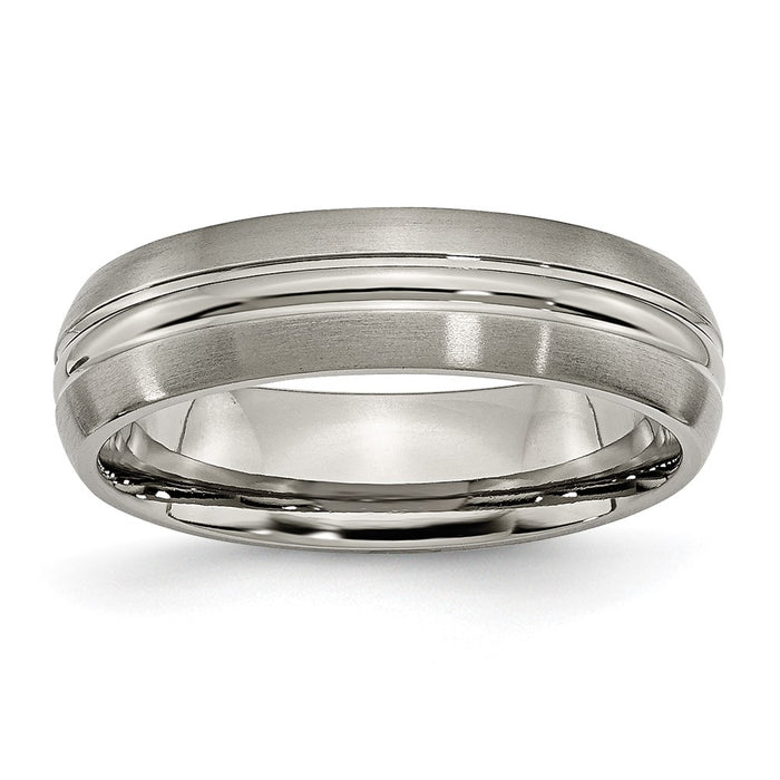 Buy Stylish 6mm Grooved Brushed Titanium Band - Luxury and Quality Combined-1