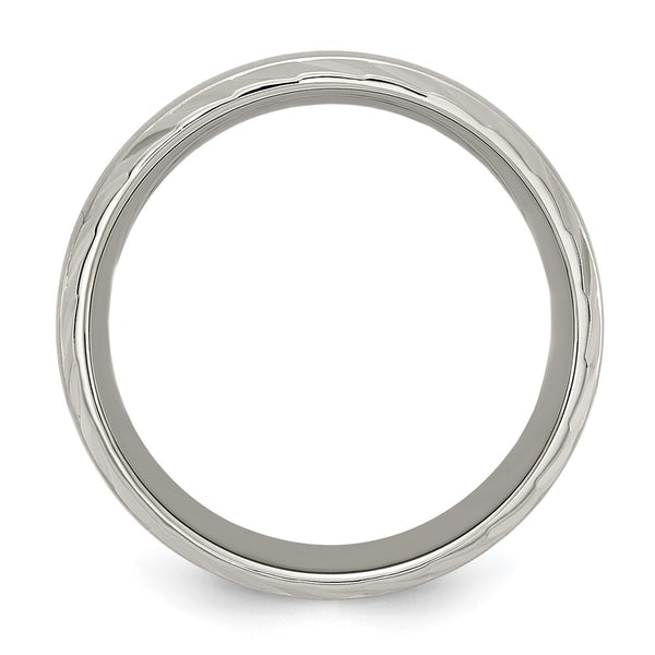 8mm Chiseled Titanium Band - Polished
