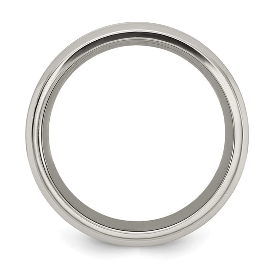Buy Exclusive 8mm Chiseled Titanium Band - Stylish Brushed & Polished Finish with CZ