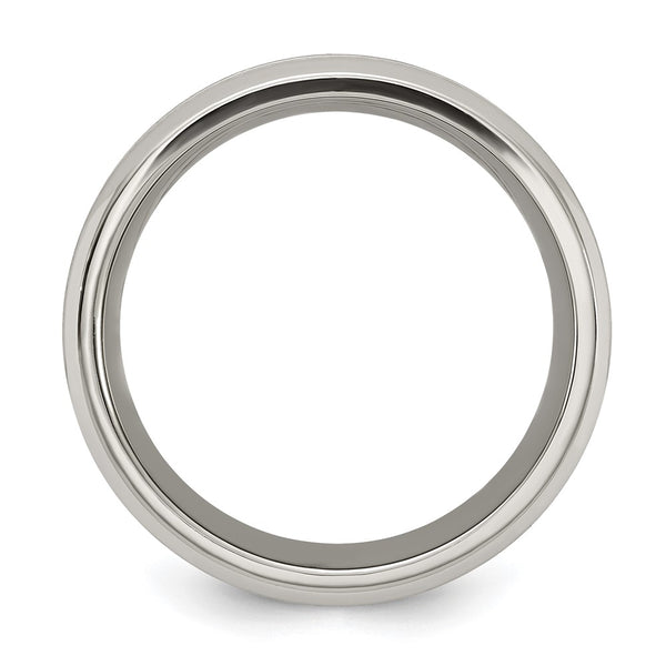 8mm Chiseled Titanium Band with CZ