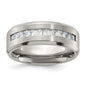 Buy Exclusive 8mm Chiseled Titanium Band - Stylish Brushed & Polished Finish with CZ-2