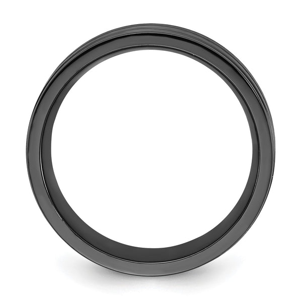 8mm Titanium Black IP-Plated Brushed & Polished Band