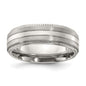 High-Quality Chiseled Titanium 7mm Band - Stylish Brushed & Polished Edges-9