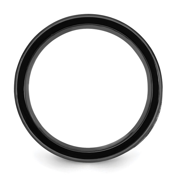 8mm Black IP-Plated Titanium Band with Mother of Pearl Inlay