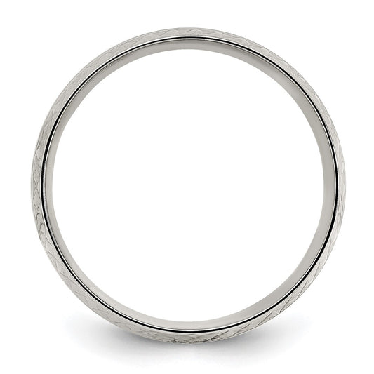 Buy Stylish 7mm Chiseled Titanium Band - Polished with Grooved Design