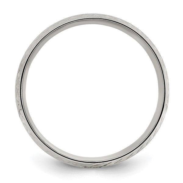 7mm Chiseled Titanium Band - Polished Grooved