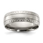 Buy Stylish 7mm Polished Titanium Chisel Band - Exclusive Grooved Design-14