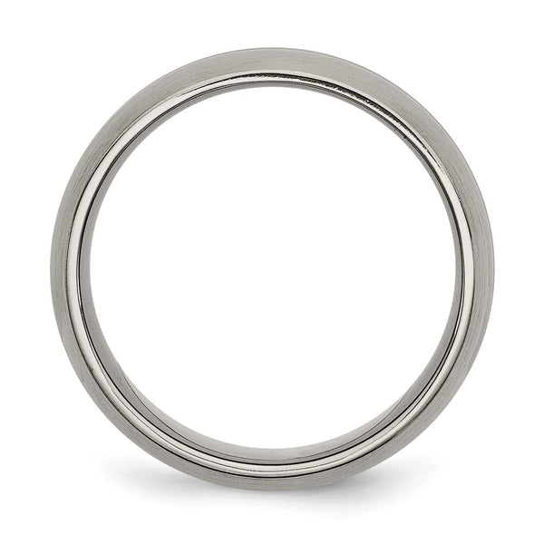 Brushed Titanium 8mm Grooved Chisel Band