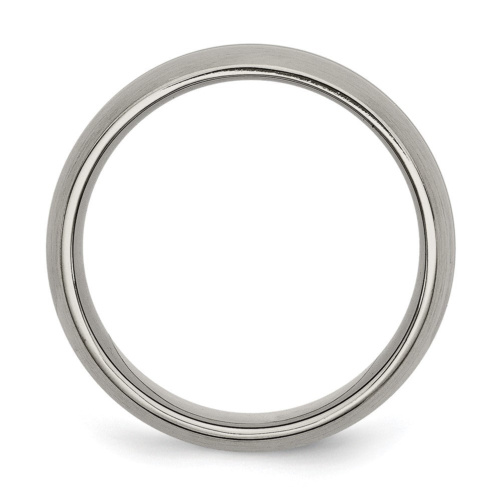 Buy Exclusive Brushed Titanium 8mm Grooved Band with Chiseled Design