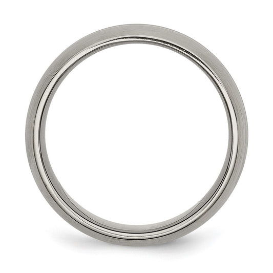 Buy Exclusive Brushed Titanium 8mm Grooved Band with Chiseled Design