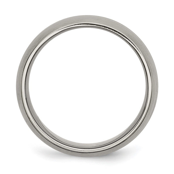 Buy Exclusive Brushed Titanium 8mm Grooved Band with Chiseled Design-2
