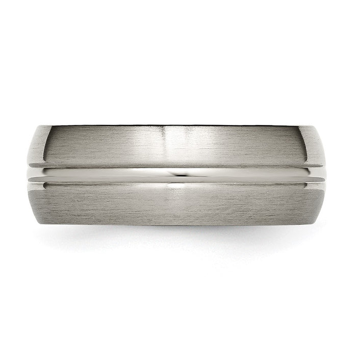 Buy Exclusive 8mm Brushed Titanium Chisel Band - Stylish & Affordable Value-3