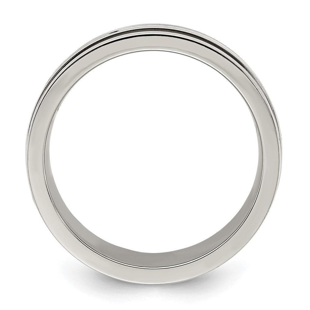 Buy Exclusive 8.00mm Chisel Titanium Band | Polished Finish & Yellow IP-Plated Center - Affordable Luxury!