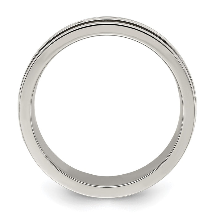 Buy Stylish 8.00mm Chisel Titanium Band with Polished Finish & Yellow IP-Plating-3