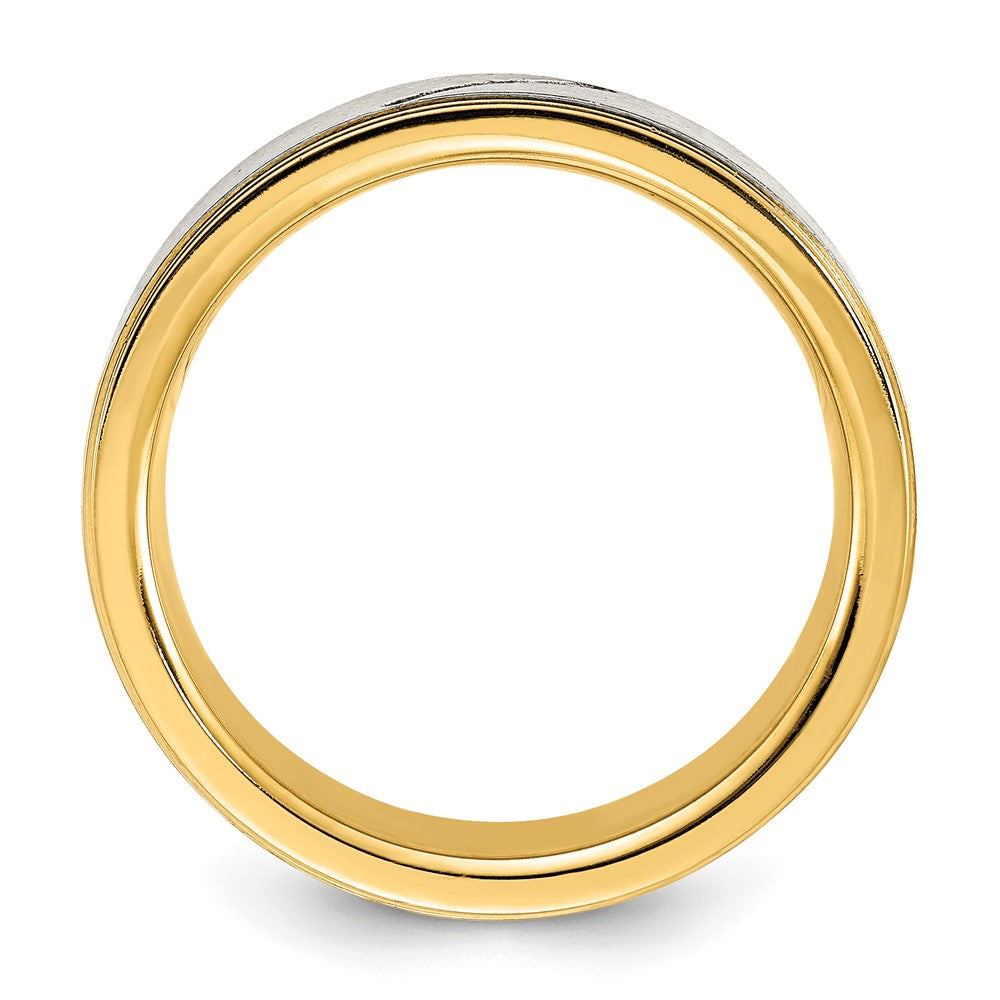 Buy Stylish 8.00mm Chisel Titanium Band - Polished Yellow IP & CZ Center