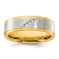 Buy Stylish 8.00mm Chisel Titanium Band with Polished Yellow IP-Plating & CZ-1