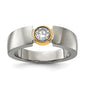Buy Stylish Chisel Titanium Tapered Ring 8mm with CZ Accents - Luxury Design-5