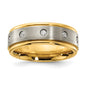 Exclusive 8.00mm Chisel Titanium Band | Stylish Yellow IP-Plated with CZ Accents-9