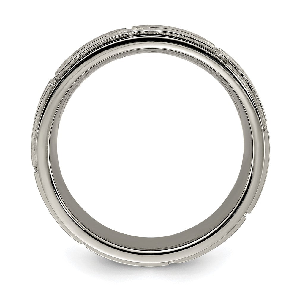 Buy High-Quality 7mm CZ Accent Titanium Chisel Band - Stylish & Affordable
