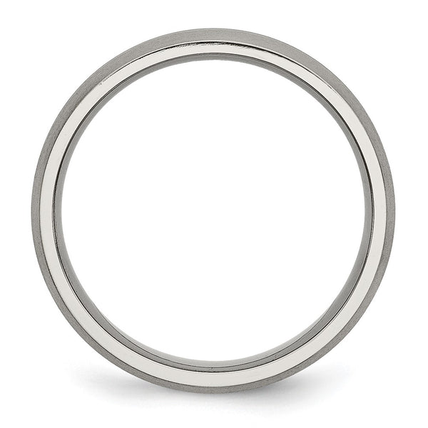 Chiseled Titanium 6mm Grooved Band - Brushed/Polished